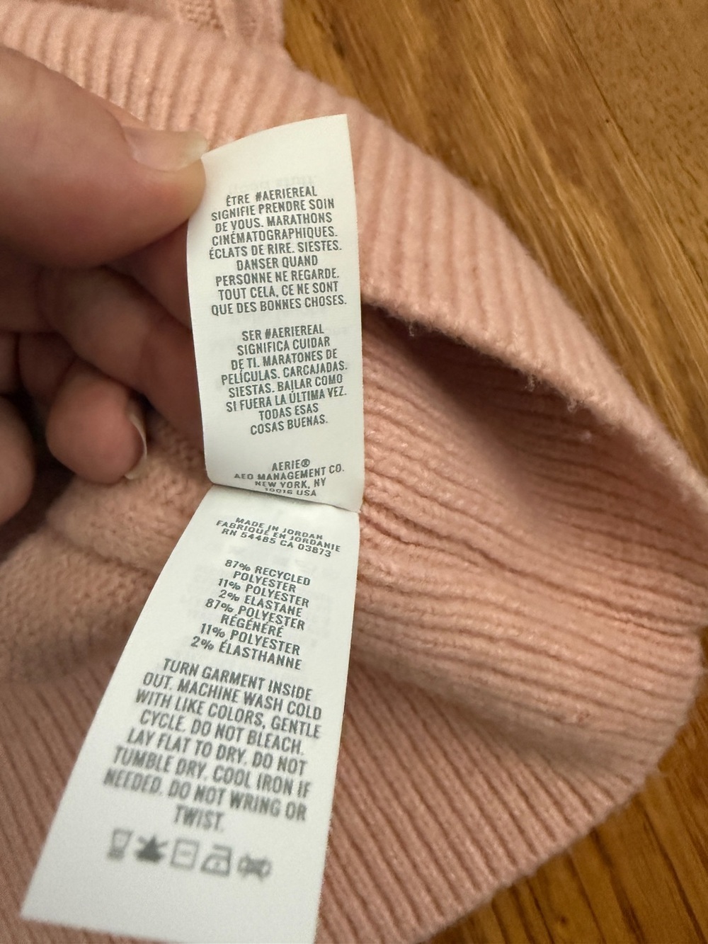 Aerie pink oversized soft cable knit sweater XS - Picture 11 of 11